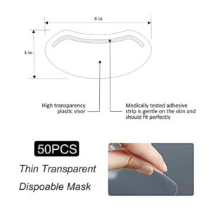 EBANKU 50 PCS Microblading Permanent Makeup Shower Face Shields Visors, Disposable Face Shields Masks for Hairspray Salon Supplies and Eyelash Extensions Eye Eyelid Surgery Aftercare