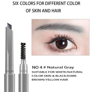 ROZO Long lasting and Waterproof Professional Makeup Auto Eyebrow Pencil (NO.4 Natural Gray)