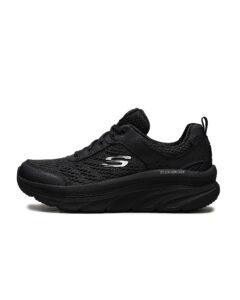 skechers women's d'lux walker-infinite motion sneaker, black, 8 m us
