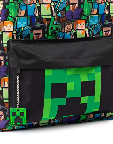 Minecraft All Over Print Kids Black Backpack Boys School Rucksack (One Size)