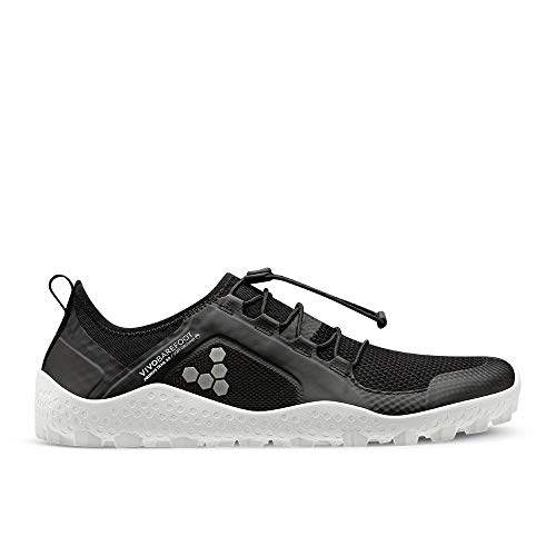 Vivobarefoot Primus Trail Sg, Womens Recycled Breathable Mesh Off-Road Shoe with Barefoot Soft Ground Sole Black