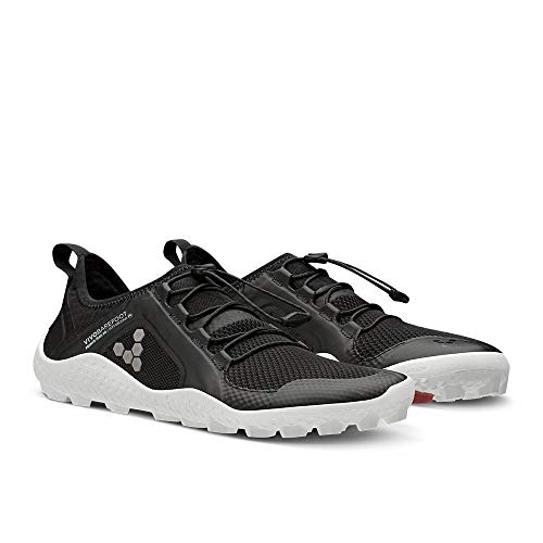 Vivobarefoot Primus Trail Sg, Womens Recycled Breathable Mesh Off-Road Shoe with Barefoot Soft Ground Sole Black