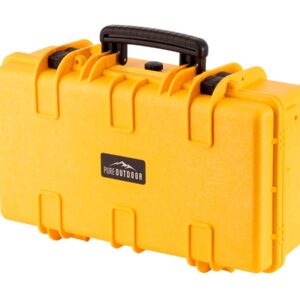 Monoprice Weatherproof Hard Case - 22in x 14in x 8in, Yellow with Customizable Foam, Shockproof, IP67, 20.3 Liter