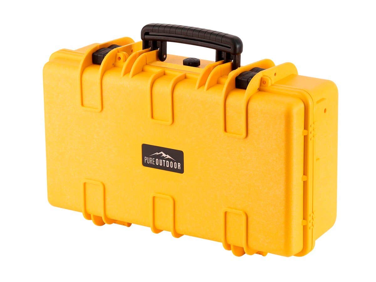 Monoprice Weatherproof Hard Case - 22in x 14in x 8in, Yellow with Customizable Foam, Shockproof, IP67, 20.3 Liter