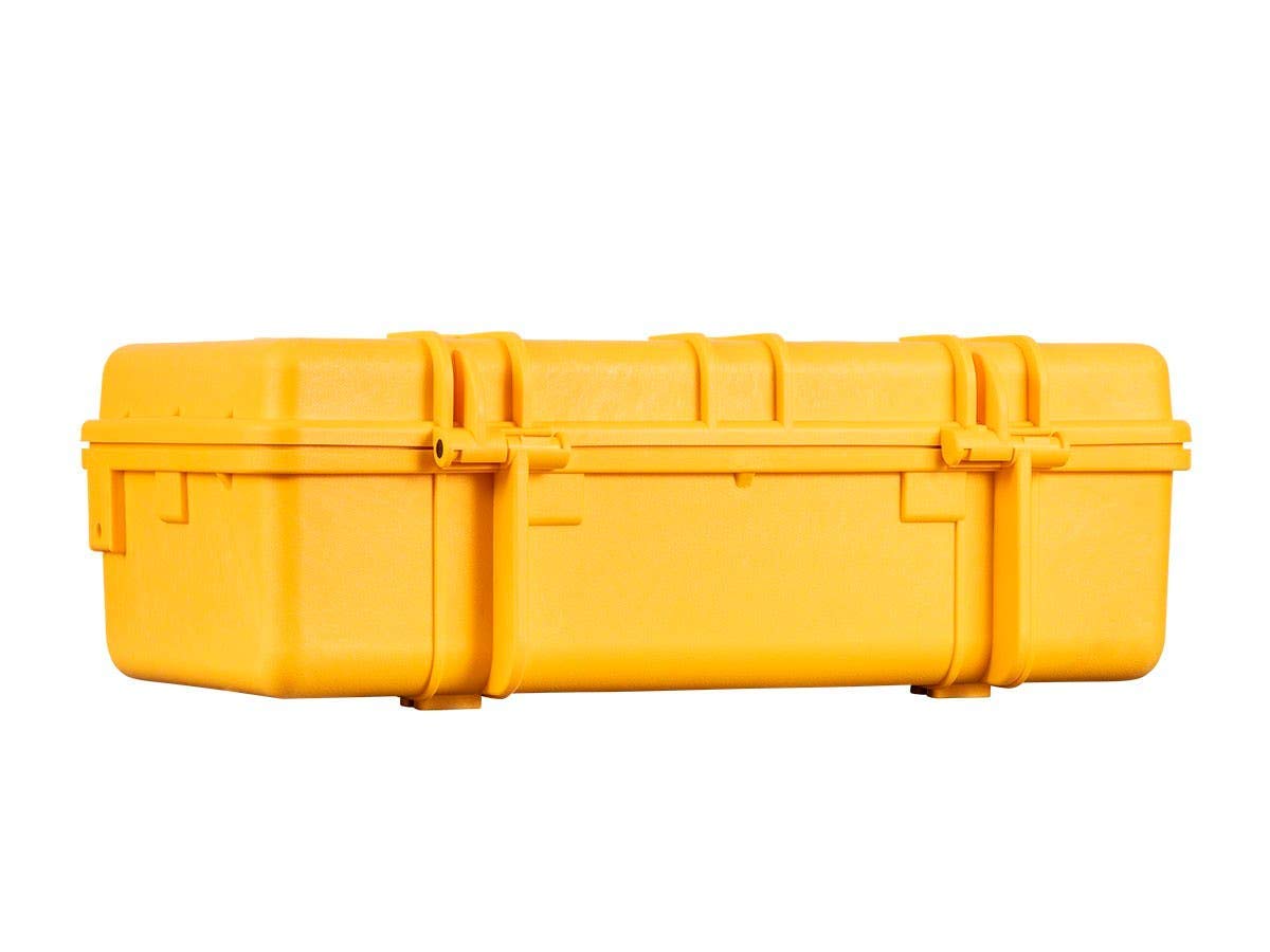 Monoprice Weatherproof Hard Case - 22in x 14in x 8in, Yellow with Customizable Foam, Shockproof, IP67, 20.3 Liter