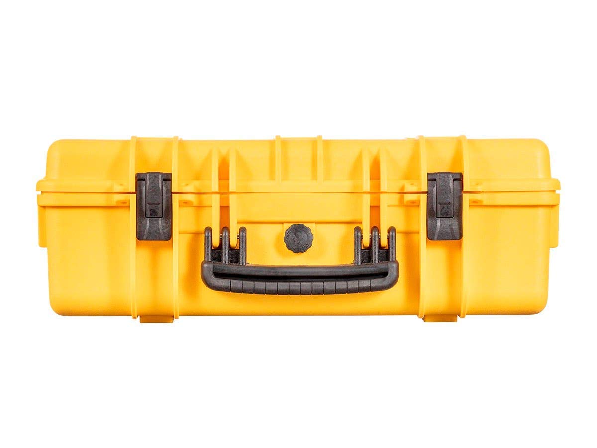 Monoprice Weatherproof Hard Case - 22in x 14in x 8in, Yellow with Customizable Foam, Shockproof, IP67, 20.3 Liter