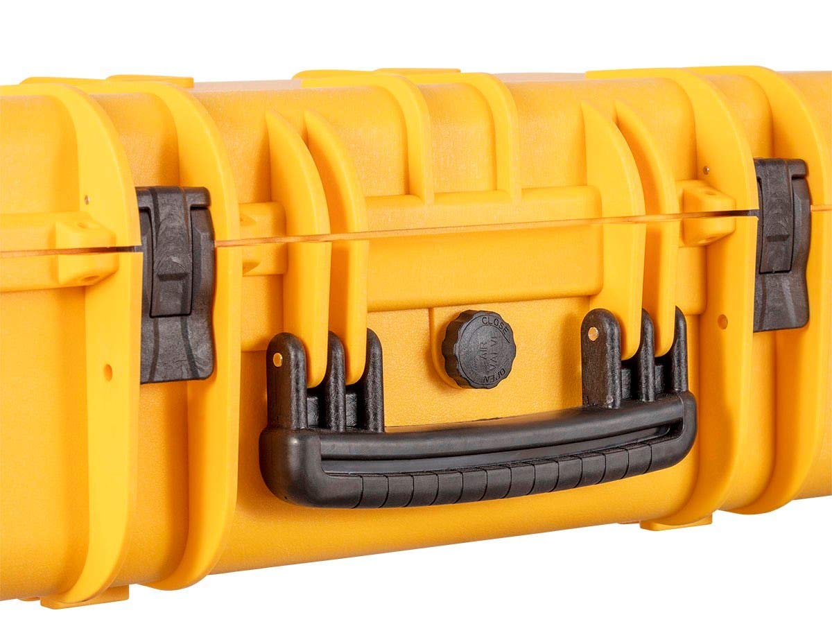 Monoprice Weatherproof Hard Case - 22in x 14in x 8in, Yellow with Customizable Foam, Shockproof, IP67, 20.3 Liter