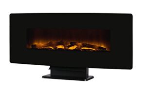 muskoka 48" curved front wall mount black glass electric fireplace