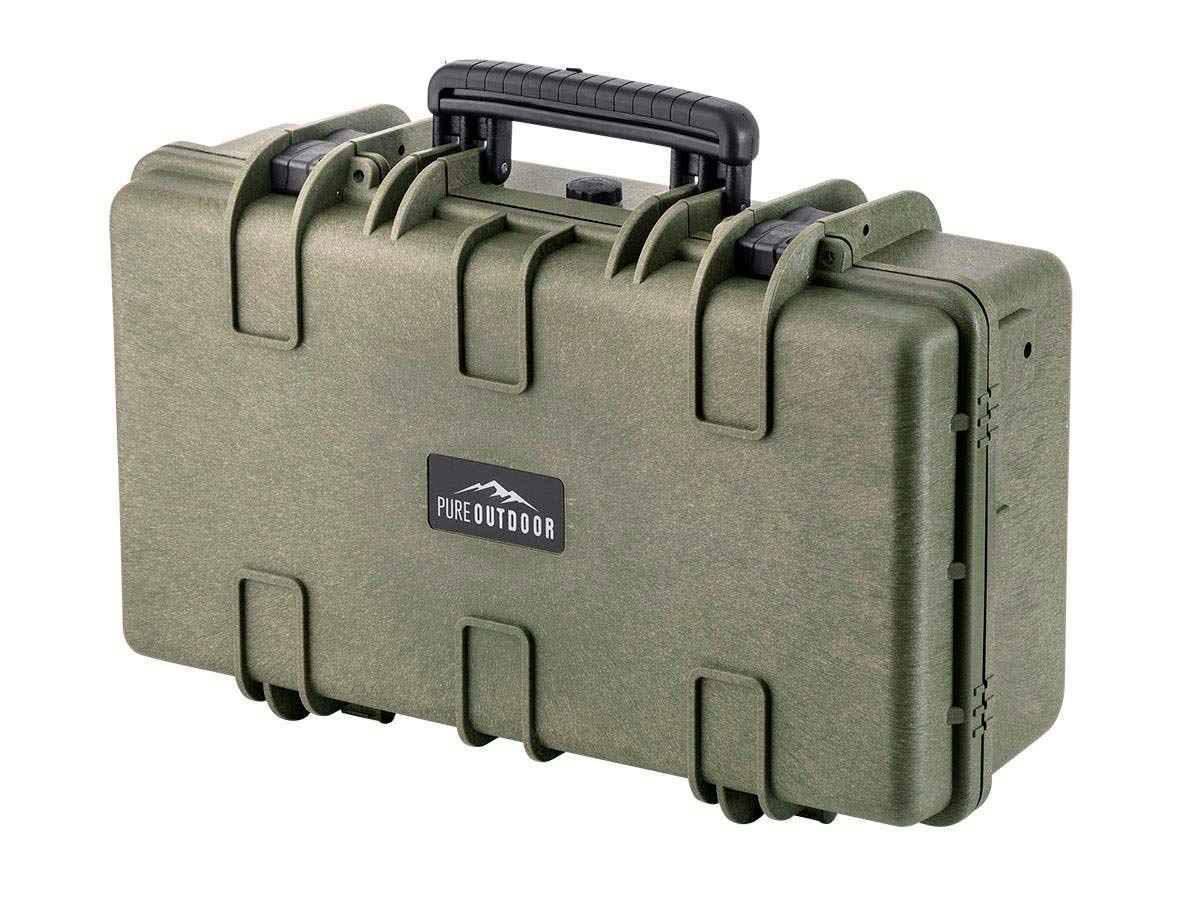 Monoprice Weatherproof Hard Case - 22in x 14in x 8in, OD Green with Customizable Foam, Shockproof, IP67