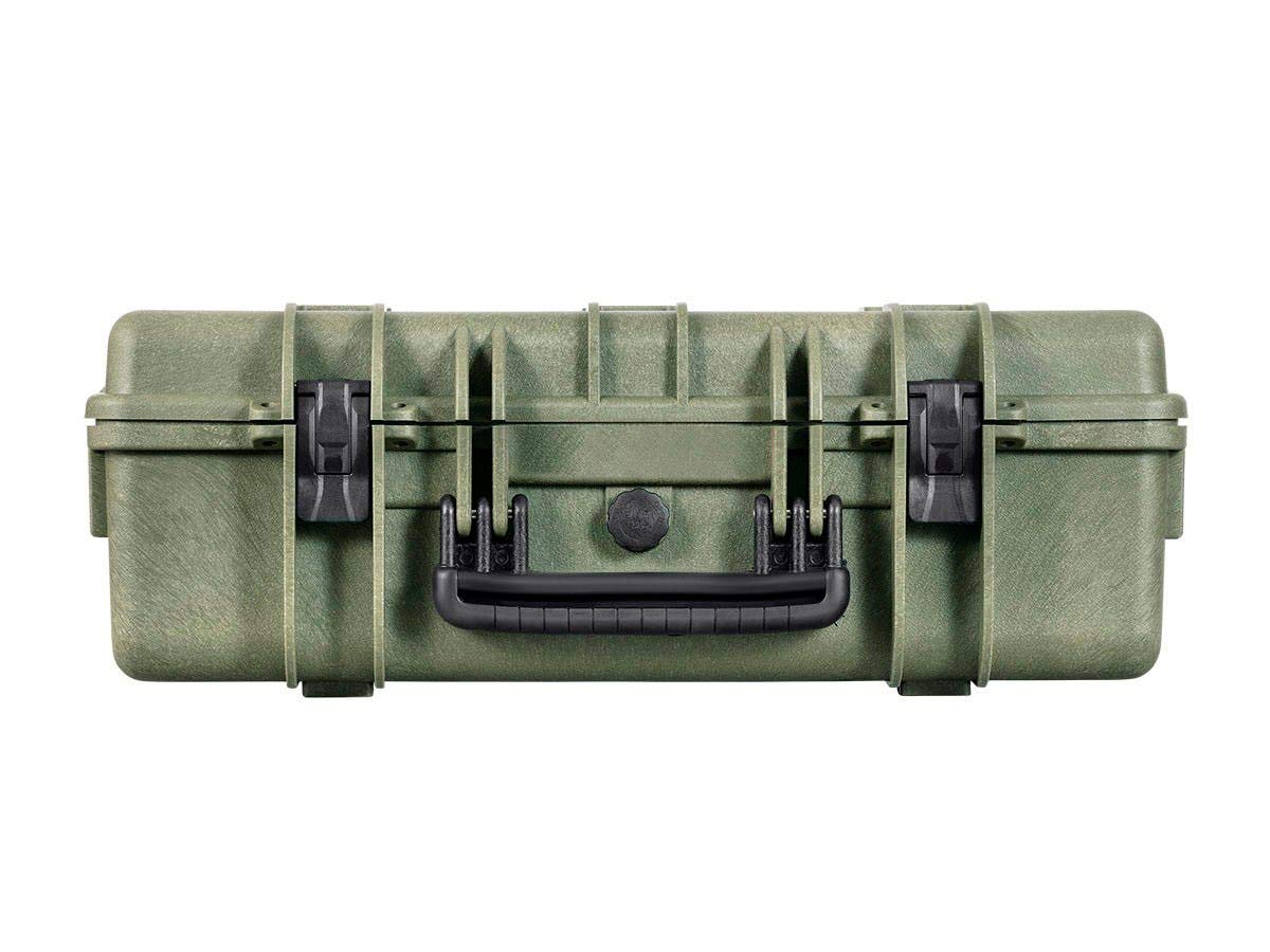 Monoprice Weatherproof Hard Case - 22in x 14in x 8in, OD Green with Customizable Foam, Shockproof, IP67