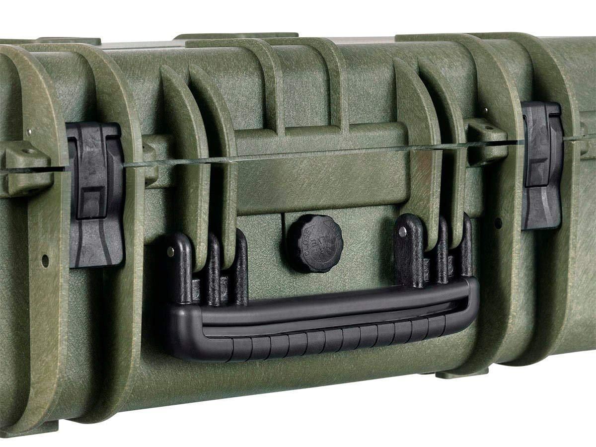 Monoprice Weatherproof Hard Case - 22in x 14in x 8in, OD Green with Customizable Foam, Shockproof, IP67