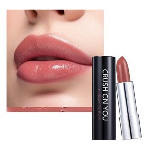 ready to shiine matte lipstick for women, creamy satin finish, burnt sienna with a rosy orange twist and brownish color, vegan, smooth sheer moisturizing, crush on you 302 close to you