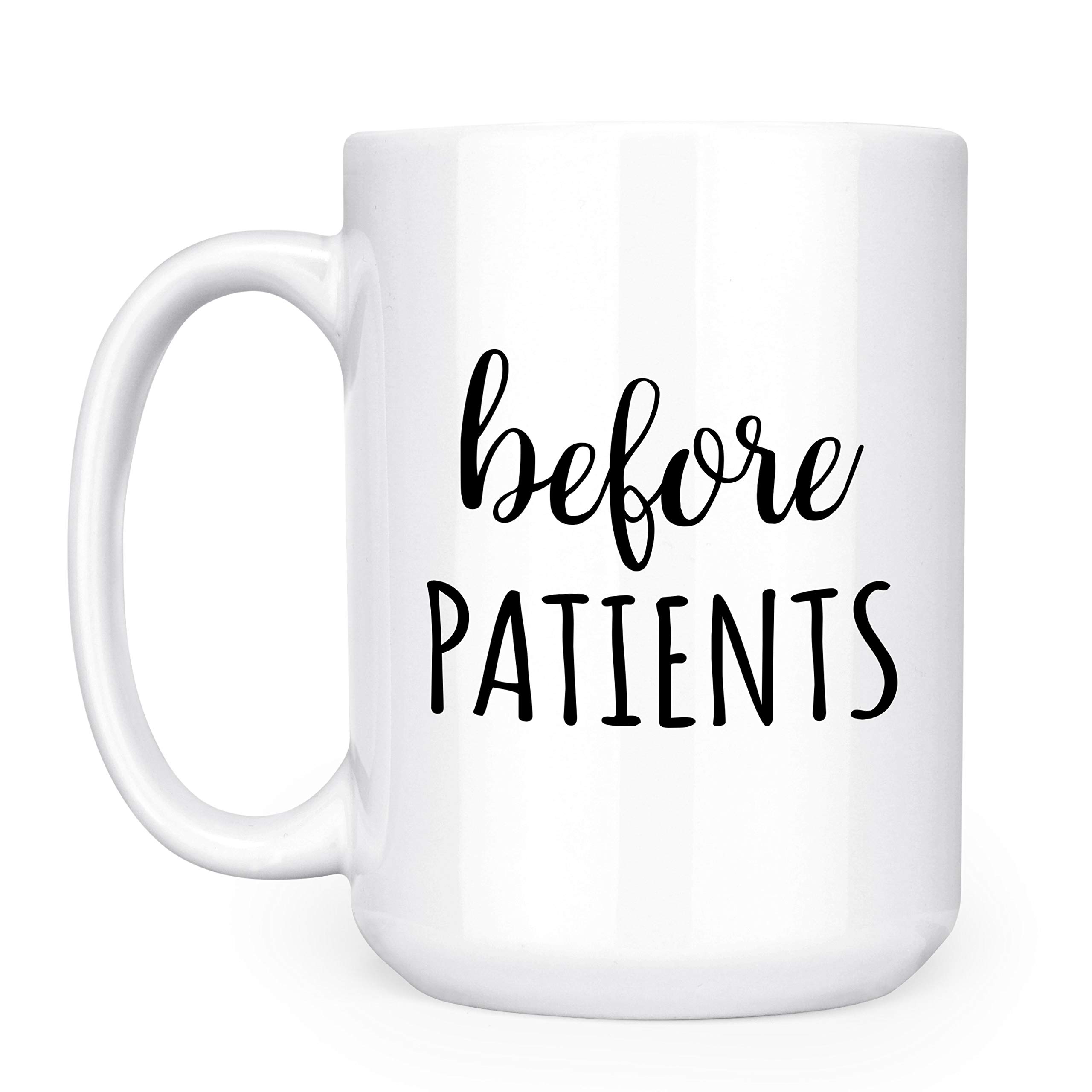 Artisan Owl Before Patients, After Patients SET - Set Contains: One (1) 15 oz Deluxe Large Double-Sided Mug and One (1) 17 oz Stemless Wine Glass