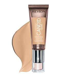 revlon liquid foundation, photo ready candid glow face makeup for sensitive and dry skin, longwear sheer-medium coverage with natural glow finish, 240 natural beige, 0.75 oz