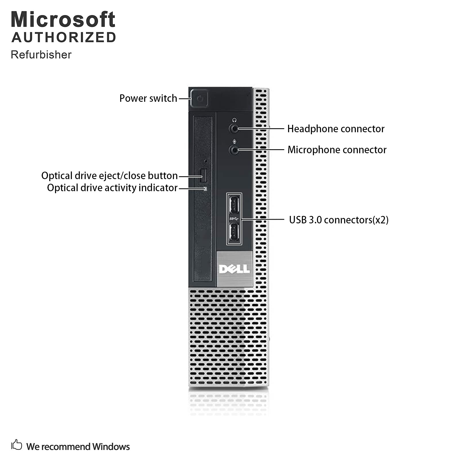 Dell Optiplex 9010 Ultra Small Desktop PC, Intel Quad Core i5 Processor, 16GB RAM, 512GB Solid State Drive, Windows 10 Professional, DVD, HDMI, Bluetooth, Keyboard, Mouse, WiFi (Renewed)