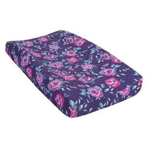 trend lab quilted jersey changing pad cover, flora