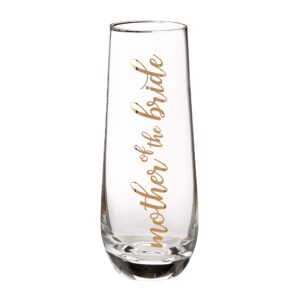 lillian rose mother of bride stemless champagne wedding toasting glass, 1 count (pack of 1), gold