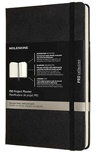 Moleskine PRO Project Planner, Hard Cover, Large (5" x 8.25") Black, 288 Pages