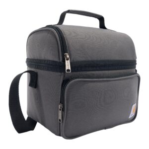 Carhartt Insulated 12 Can Two Compartment Lunch Cooler, Durable Fully-Insulated Lunch Box, Gray