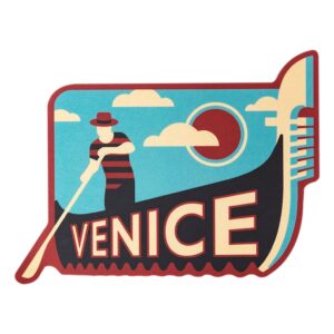 vagabond heart venice sticker - weatherproof vinyl italy decal - gondola gondolier souvenir