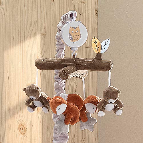 Lambs & Ivy Sierra Sky Brown Bear/Fox Musical Baby Crib Mobile Soother Toy