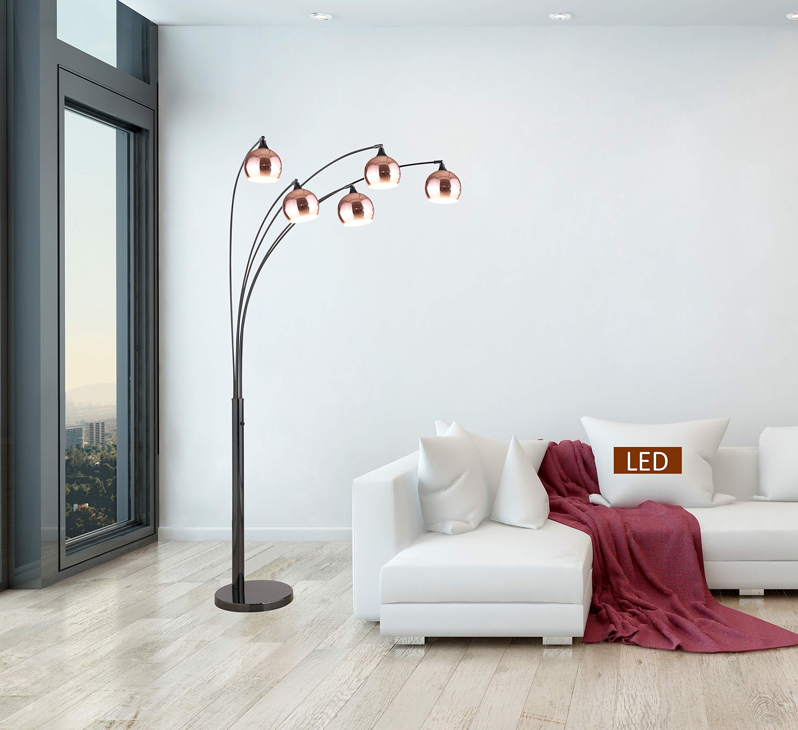 Artiva USA Amore 86" Two-Tone LED Floor Lamp with Dimmer 5000 Lumen