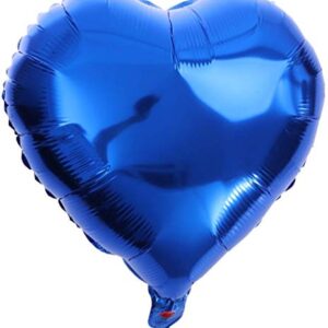 CozofLuv 25Pcs 18 Inch Blue Heart Balloons Helium Balloons Blue Heart Balloons Foil Blue Foil Balloons Heart Blue Birthday Decorations Blue Balloons