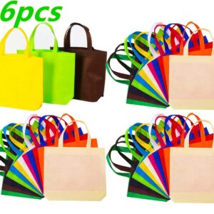 DZTIAN 36 Pack 13" 12 Colors Multi-Color Reusable Tote Gift Bags One Side Blank Non-woven Bags Colored Treat Bags, Fabric Tote Bags, Commodity snack bag