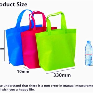 DZTIAN 36 Pack 13" 12 Colors Multi-Color Reusable Tote Gift Bags One Side Blank Non-woven Bags Colored Treat Bags, Fabric Tote Bags, Commodity snack bag