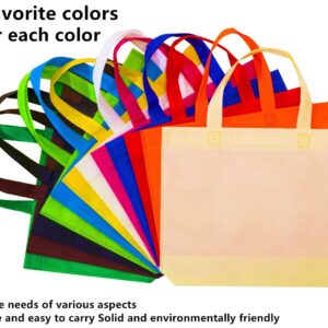 DZTIAN 36 Pack 13" 12 Colors Multi-Color Reusable Tote Gift Bags One Side Blank Non-woven Bags Colored Treat Bags, Fabric Tote Bags, Commodity snack bag