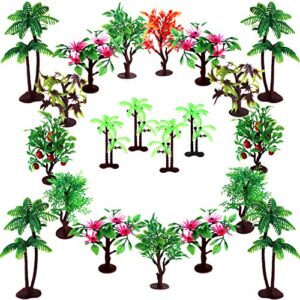 upgrade trees cake decorations, orgmemory model trees with bases, (19pcs, 3"-5.5"/7.5-14 cm), ho scale trees, diorama supplies for crafts or cake decorations