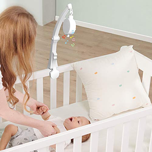 AFUNTA Baby Crib Mobile Arm with Music Box, Baby Crib Clip Music Holder Arm Bracket Nut Screw Box Mobile