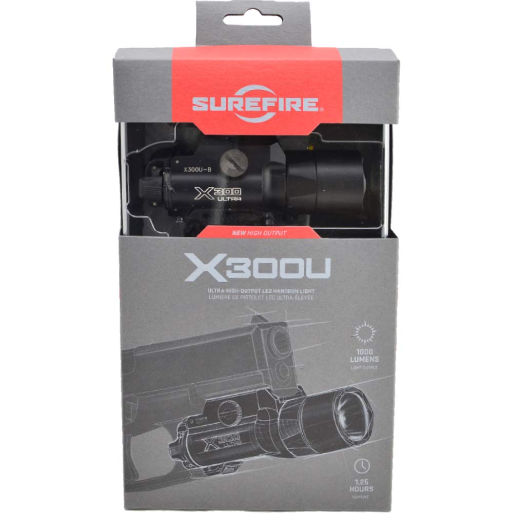 SureFire X300 Ultra X300U-B High Output 1000 Lumen LED Weapon Light with 12 Extra CR123A Batteries and 3 Lightjunction Battery Cases