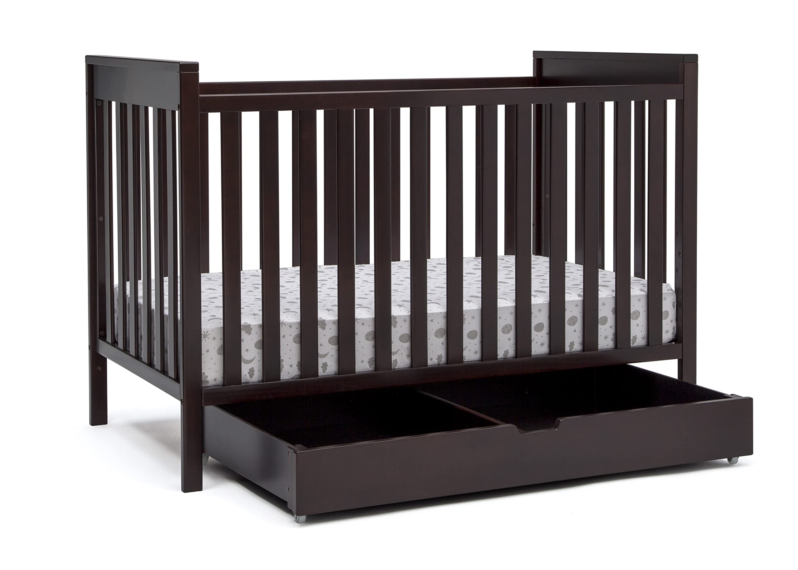 Delta Children Under Crib Roll-Out Storage - Greenguard Gold Certified, Dark Chocolate