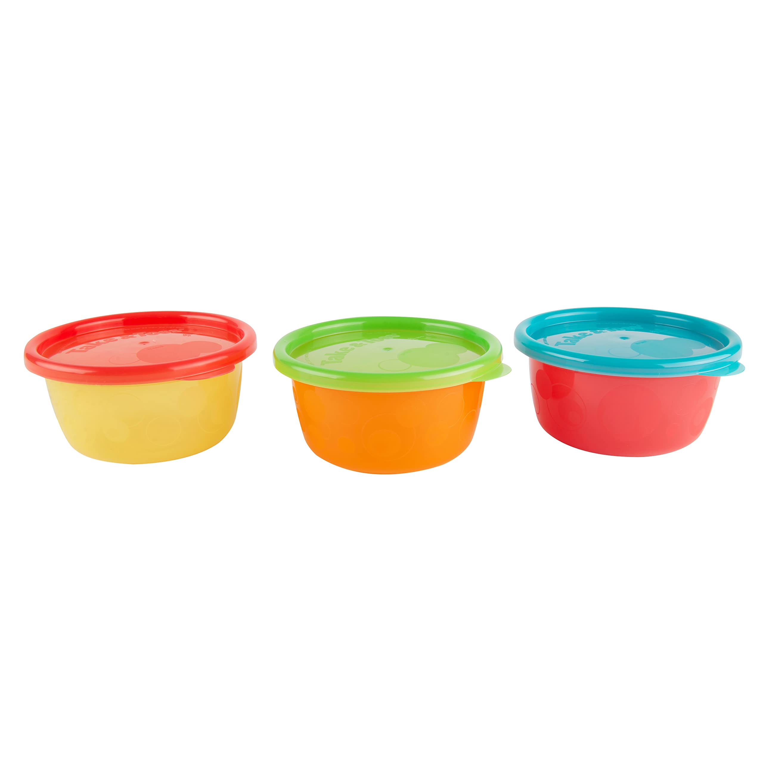 The First Years Take and Toss Toddler Feeding Value Set - Includes Dishwasher Safe Toddler Bowls with Snap-On Lids - 20 Count