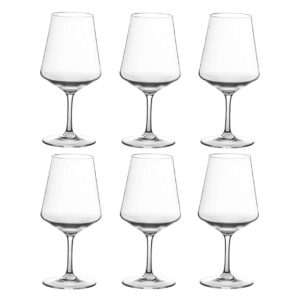 20-ounce unbreakable wine glasses-plastic stem wine glasses, set of 6-all purpose,red or white wine glass,dishwasher safe,bpa free