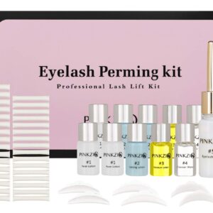 PINKZIO Lash Lift Kit, Professional Eyelash Perm Kit, Safe Perming Wave, Semi-Permanent Lash Curling for Salon