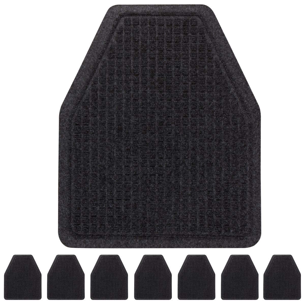 Urinal Mats (8 Pack) - Bathroom Urinal Mat for Floor - Dark Gray Commercial Splash Mats for Men's Restroom