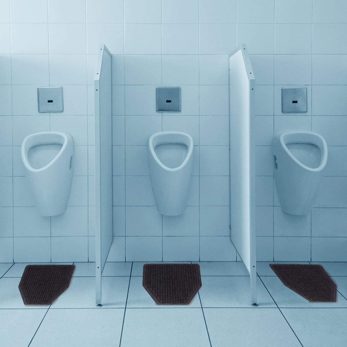 Urinal Mats (8 Pack) - Bathroom Urinal Mat for Floor - Dark Gray Commercial Splash Mats for Men's Restroom