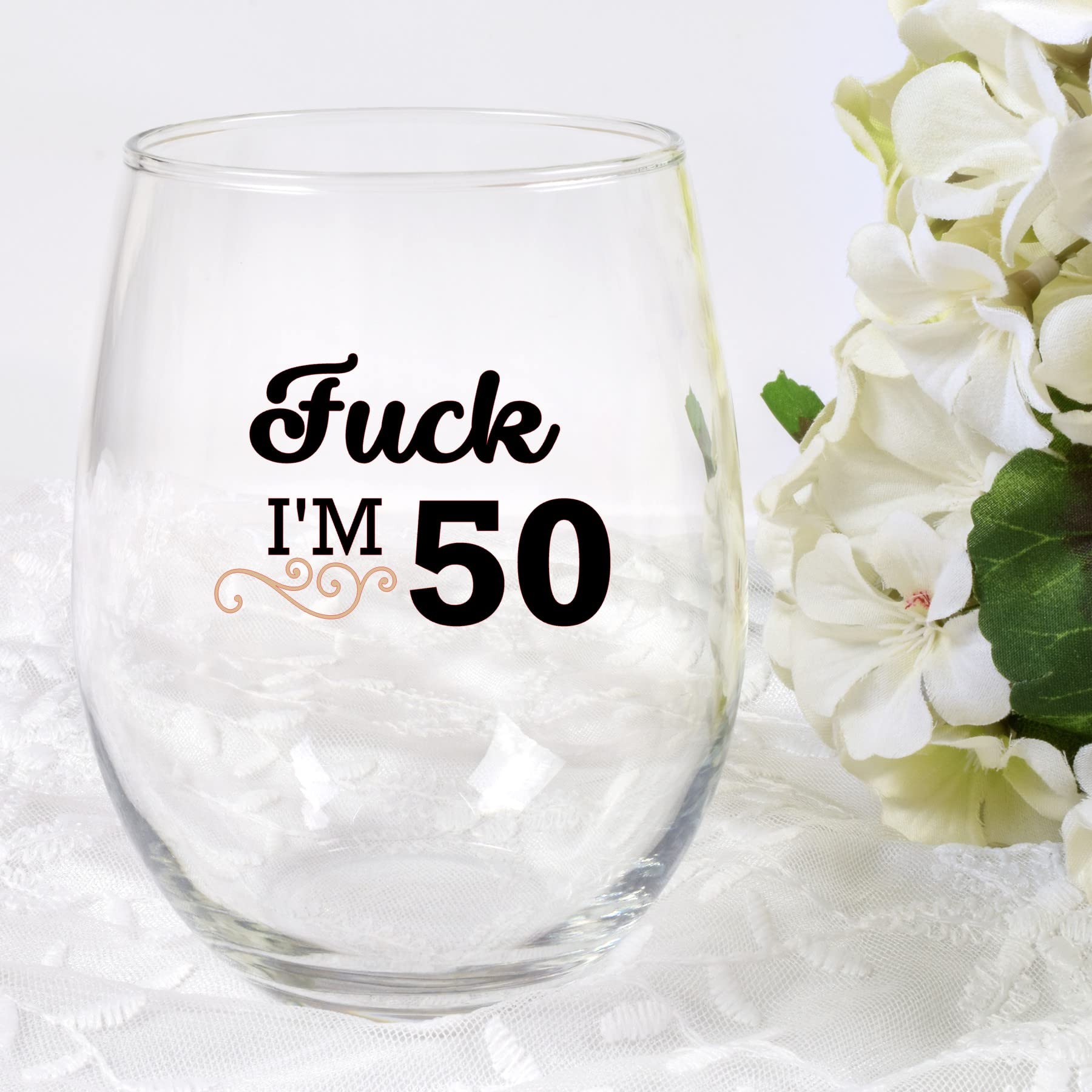 Fuck I'm 50, 21 Oz, Wine Glass, 50th Birthday, Birthday Wine Glass