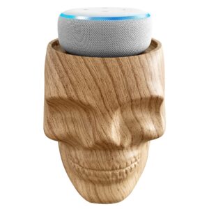 dekodots smart speaker table stand - decorative holder (wood skull)