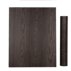 self adhesive black and brown wood grain contact paper for kitchen cabinets door table counter top desk furniture walls 15.7x117 inches