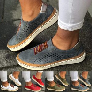 Yeyamei Loafers for Women with Heel Slip On Breathe Mesh Walking Shoes Women Fashion Sneakers Comfort Wedge Platform Loafers Blue