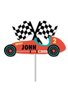 vintage race car - custom name cake topper | race car birthday party decorations | race car cupcake topper | personalized name cake topper | race car themed party