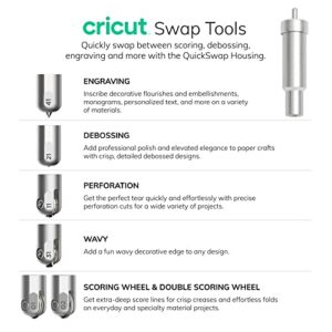 Cricut Maker QuickSwap Housing with Fine Debossing Tip 21 and Engraving Tip 41 Blade Bundle - Create Dimensional Cards and Gift Tags, Engrave Glass, Leather, Aluminum and Acrylic, for Cricut Maker 3