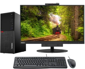 lenovo thinkcentre m720t tower pc bundle with intel core i7-8700 6-core cpu, 32gb ddr4 ram, 1tb nvme ssd, windows 10, 24 gen3 monitor, keyboard, mouse