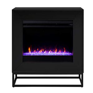 sei furniture frescan color changing electric fireplace, black
