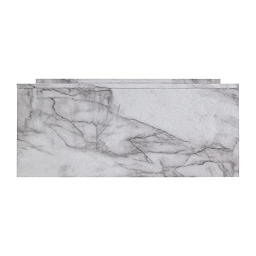 SEI Furniture Dendale Faux Marble Color Changing Electric Fireplace, White-Gray Veining