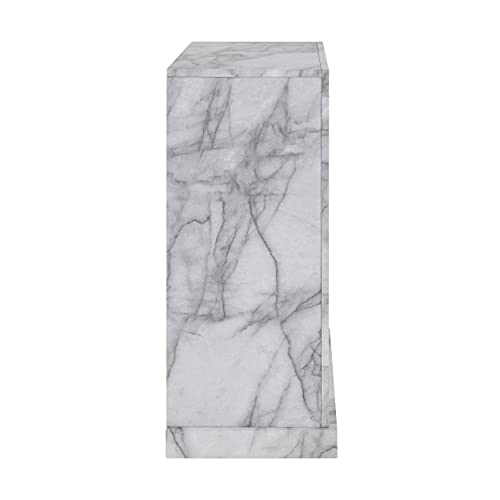 SEI Furniture Dendale Faux Marble Color Changing Electric Fireplace, White-Gray Veining