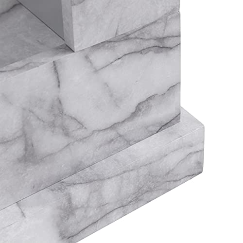 SEI Furniture Dendale Faux Marble Color Changing Electric Fireplace, White-Gray Veining